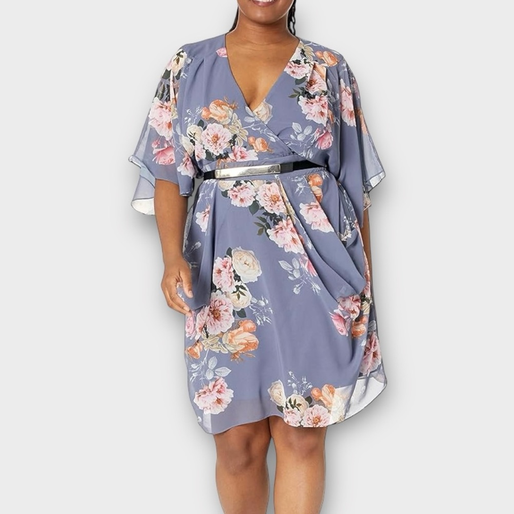 City Chic Florence Floral Wrap Dress